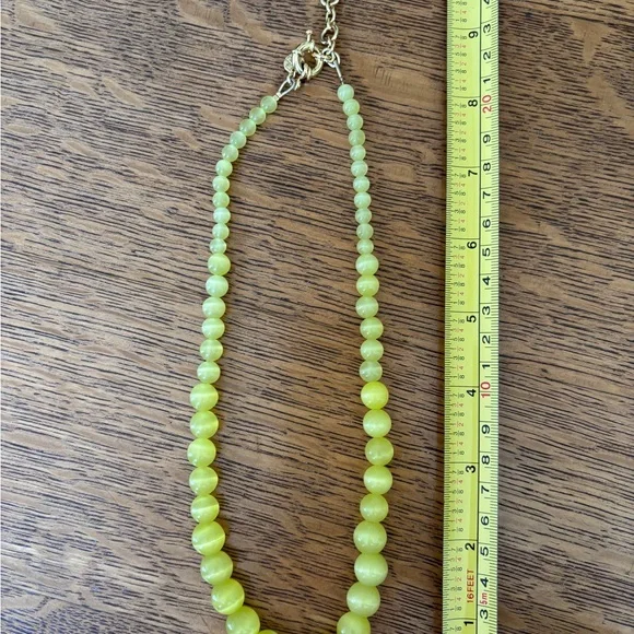 Talbots Lemon Yellow Beaded Necklace - Picture 2 of 2